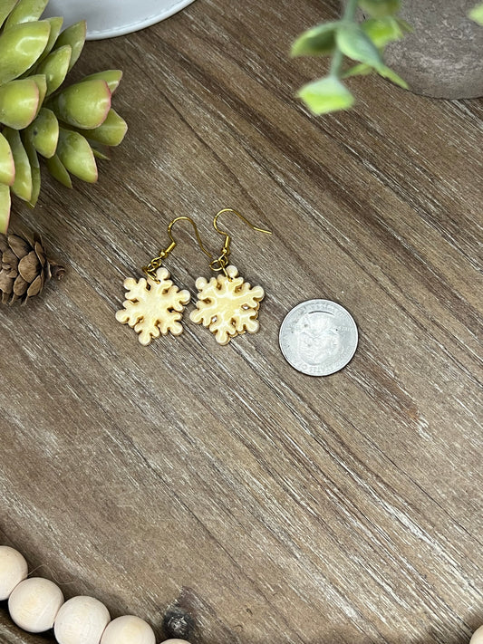 Gold Snowflake Earrings