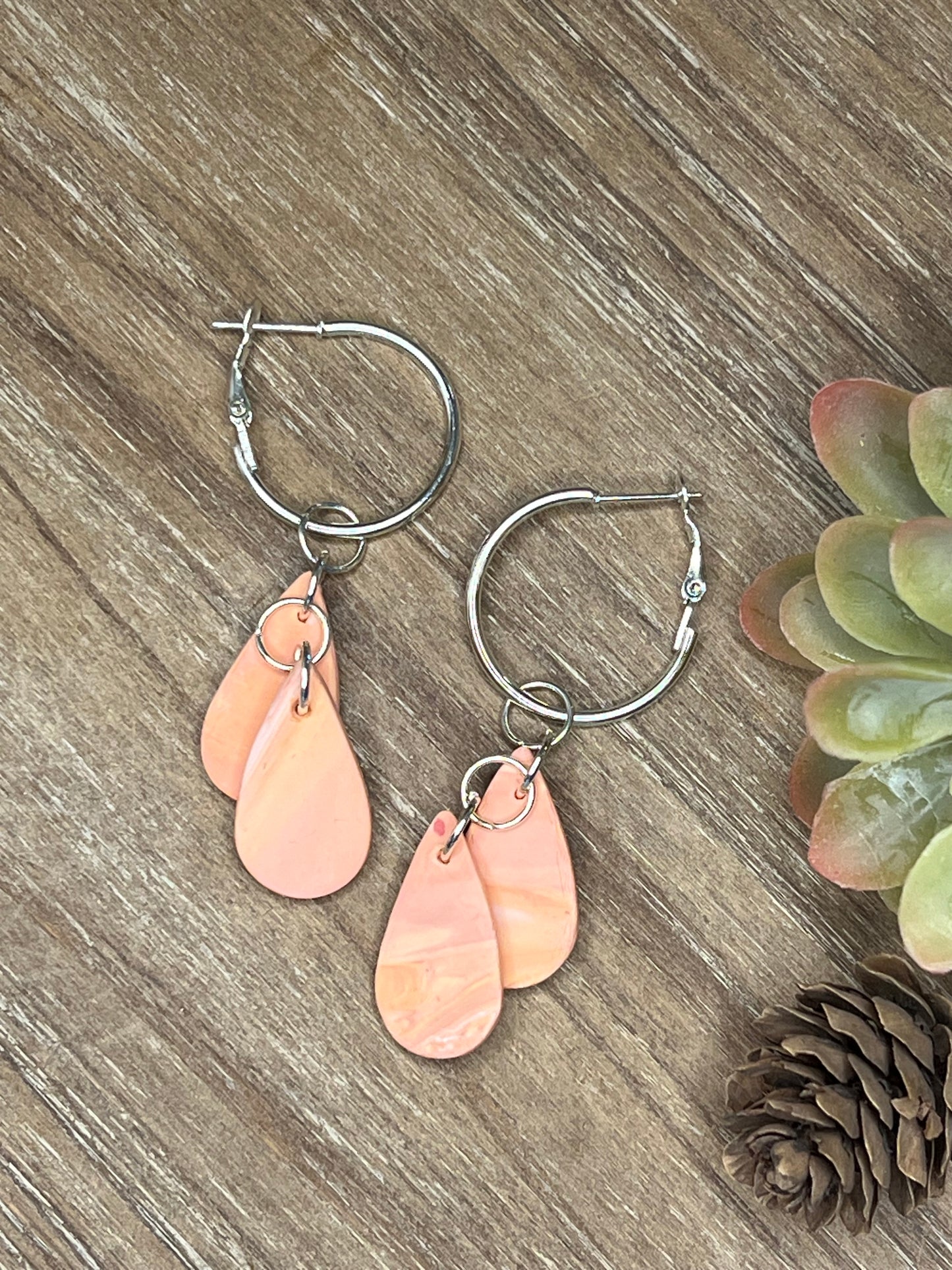 Peach Ombre Dangle Earrings