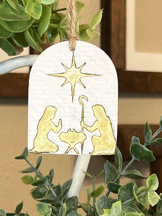 Cobblestone Nativity Ornament