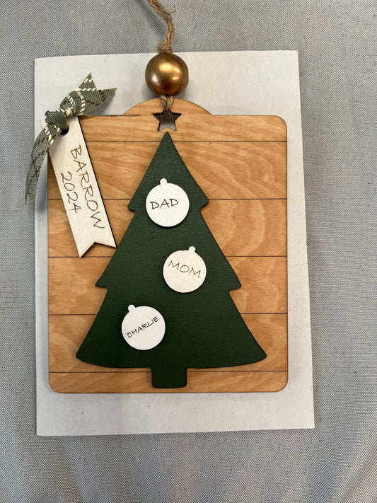 Custom Christmas Tree Family Ornament