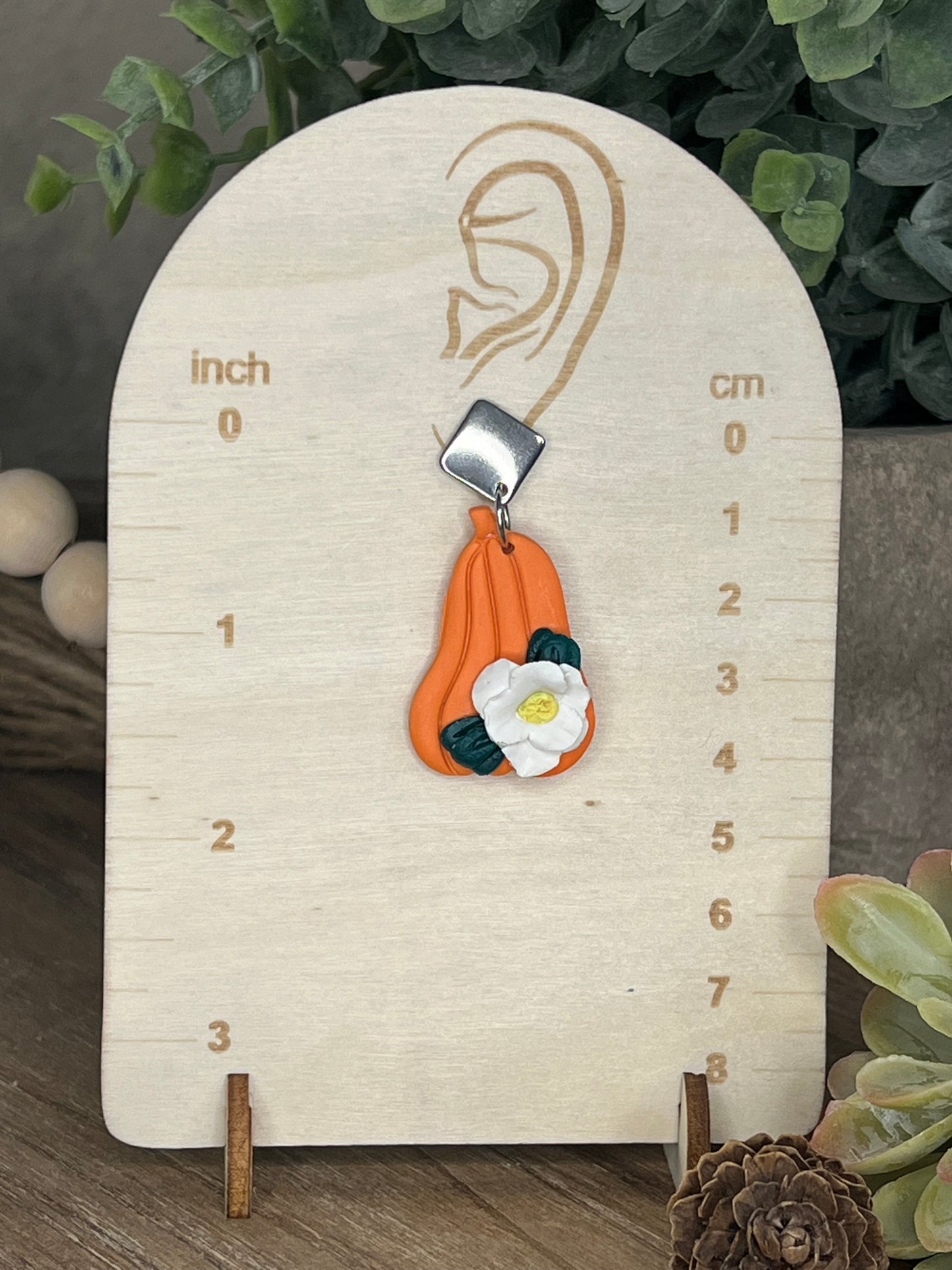 Flower Pumpkin Dangle Earrings