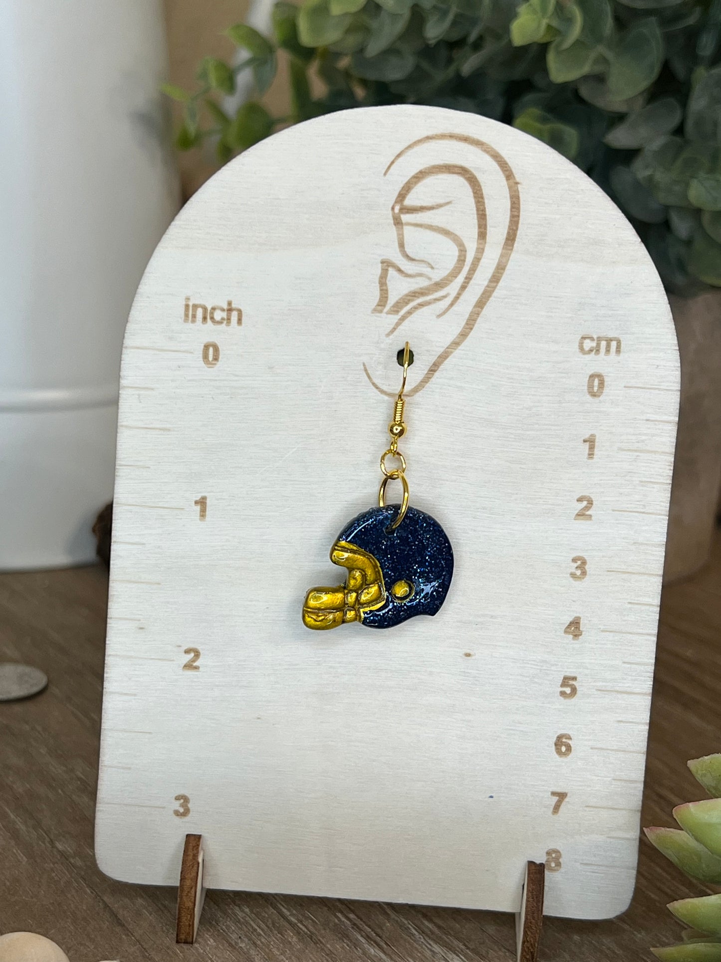 Gold or Silver Embellished Helmet Hook Earrings