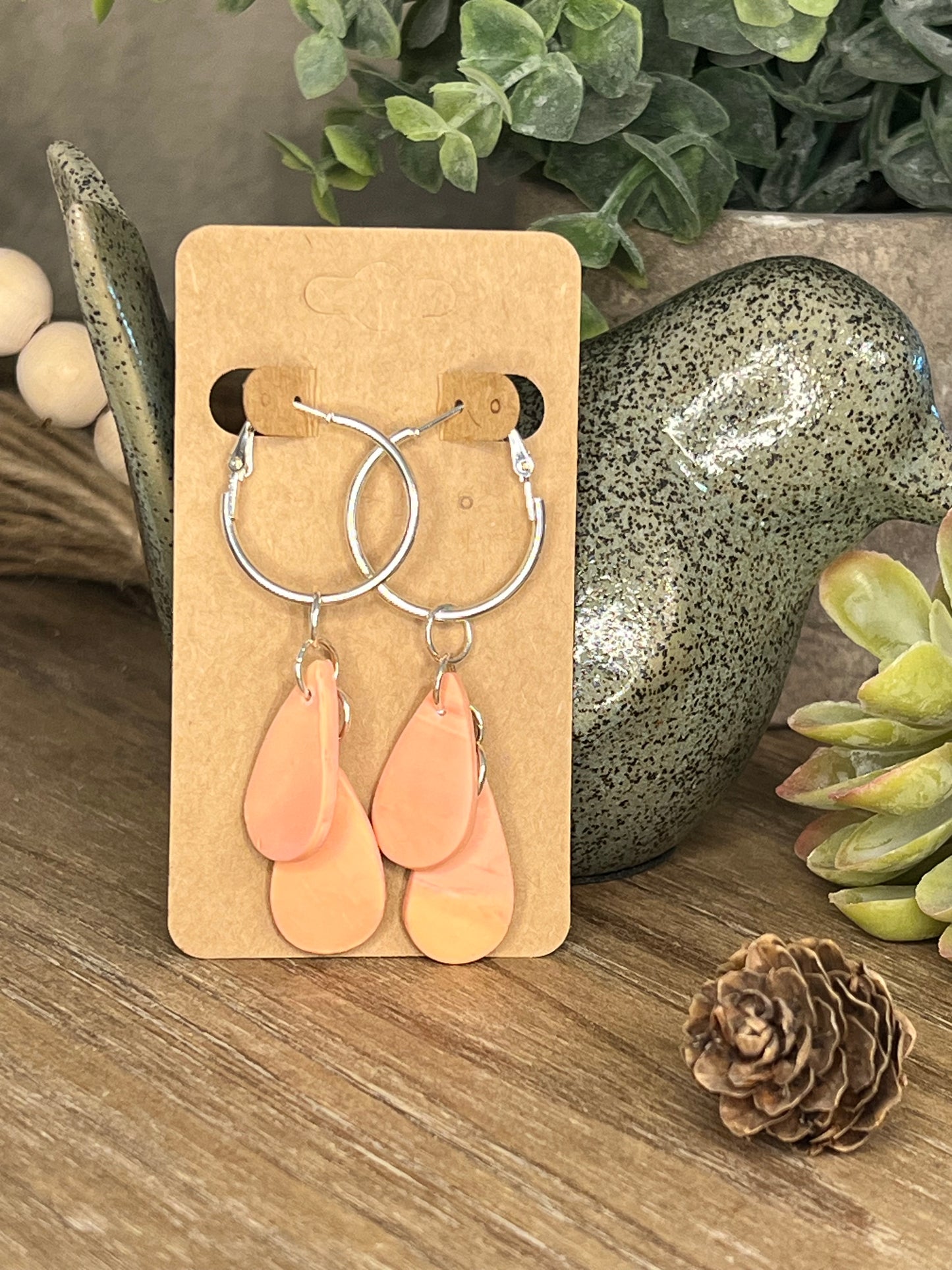 Peach Ombre Dangle Earrings