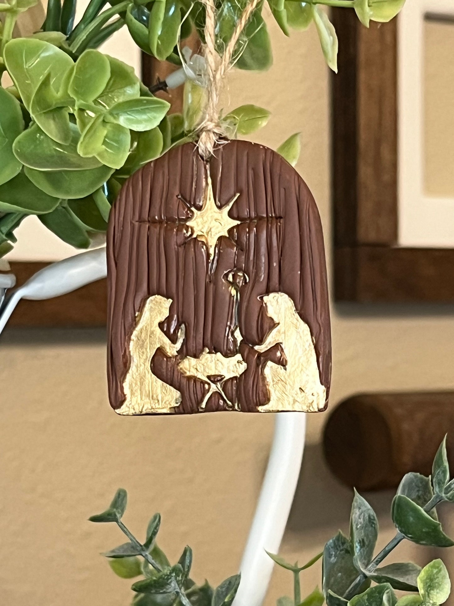 Brown Nativity Ornament