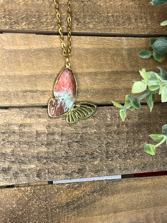 Marbled Butterfly Necklace 2