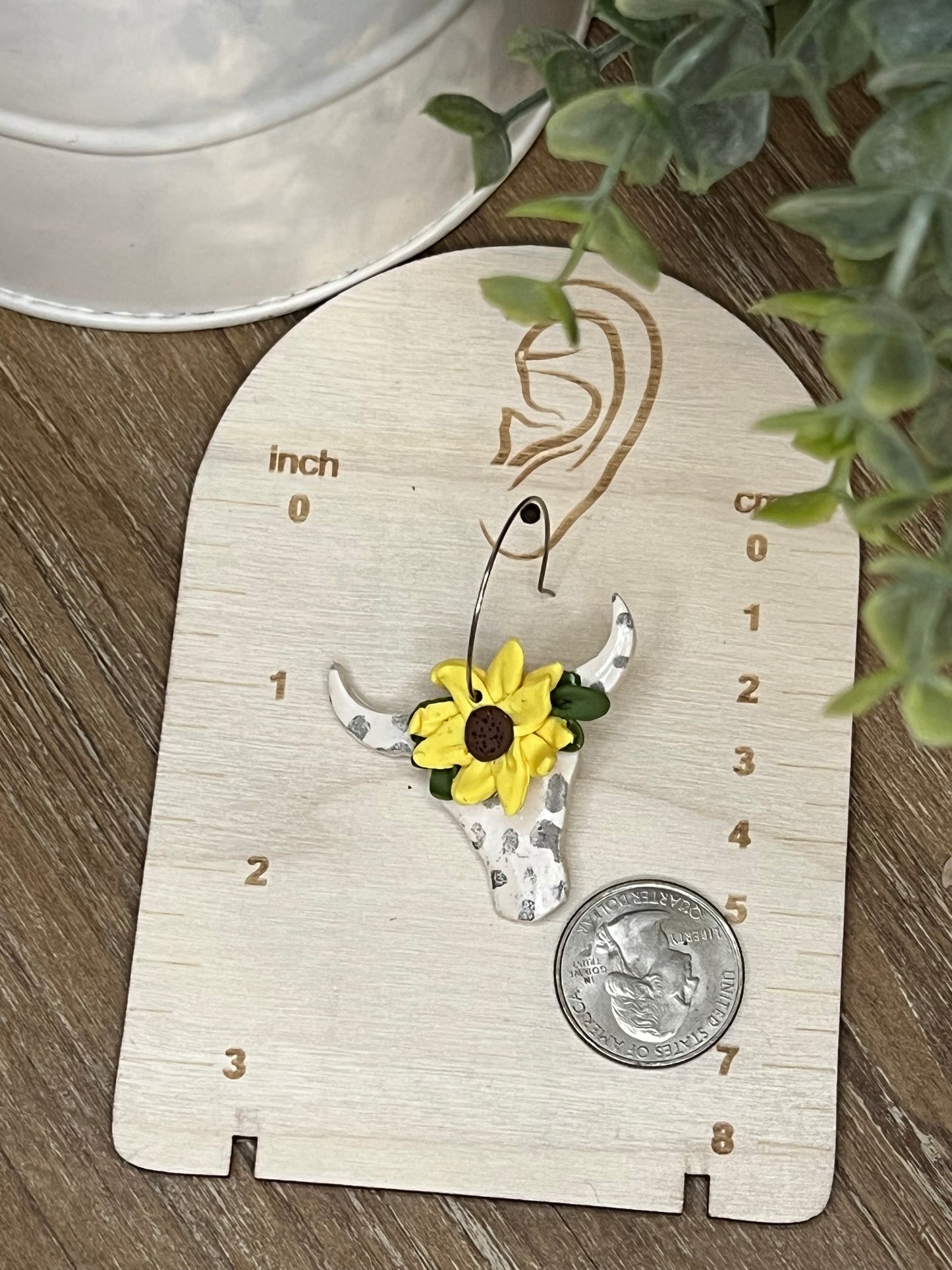 Sunflower Steer Earrings