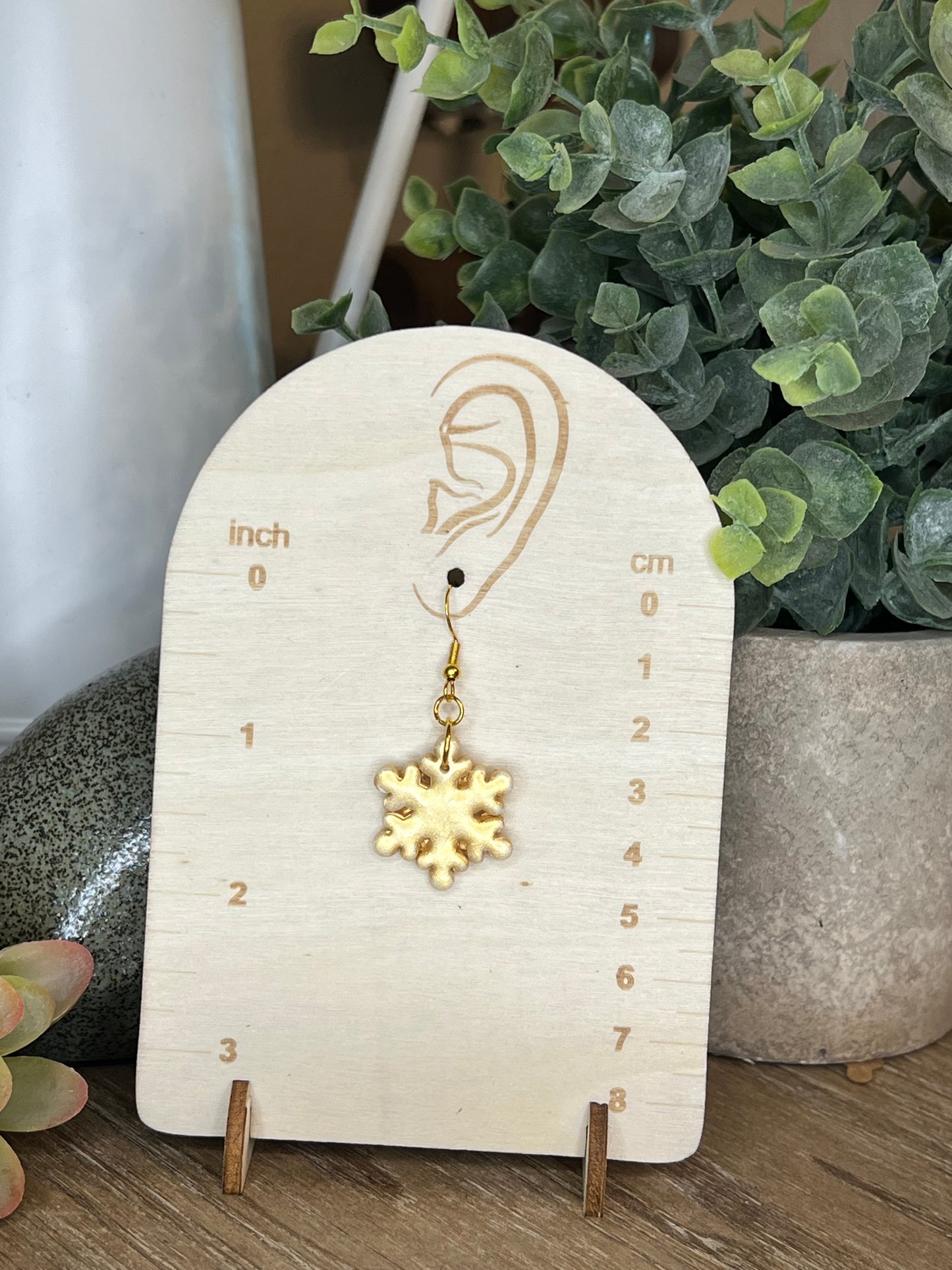 Gold Snowflake Earrings