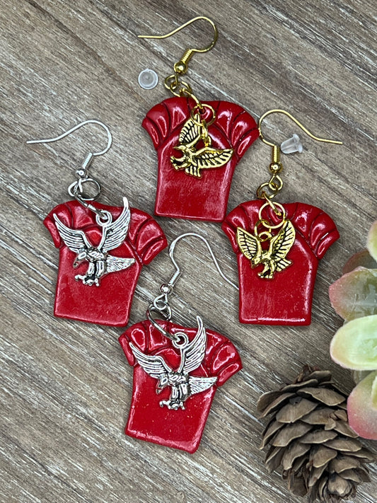 Jersey with Hawk Charm Hook Earrings