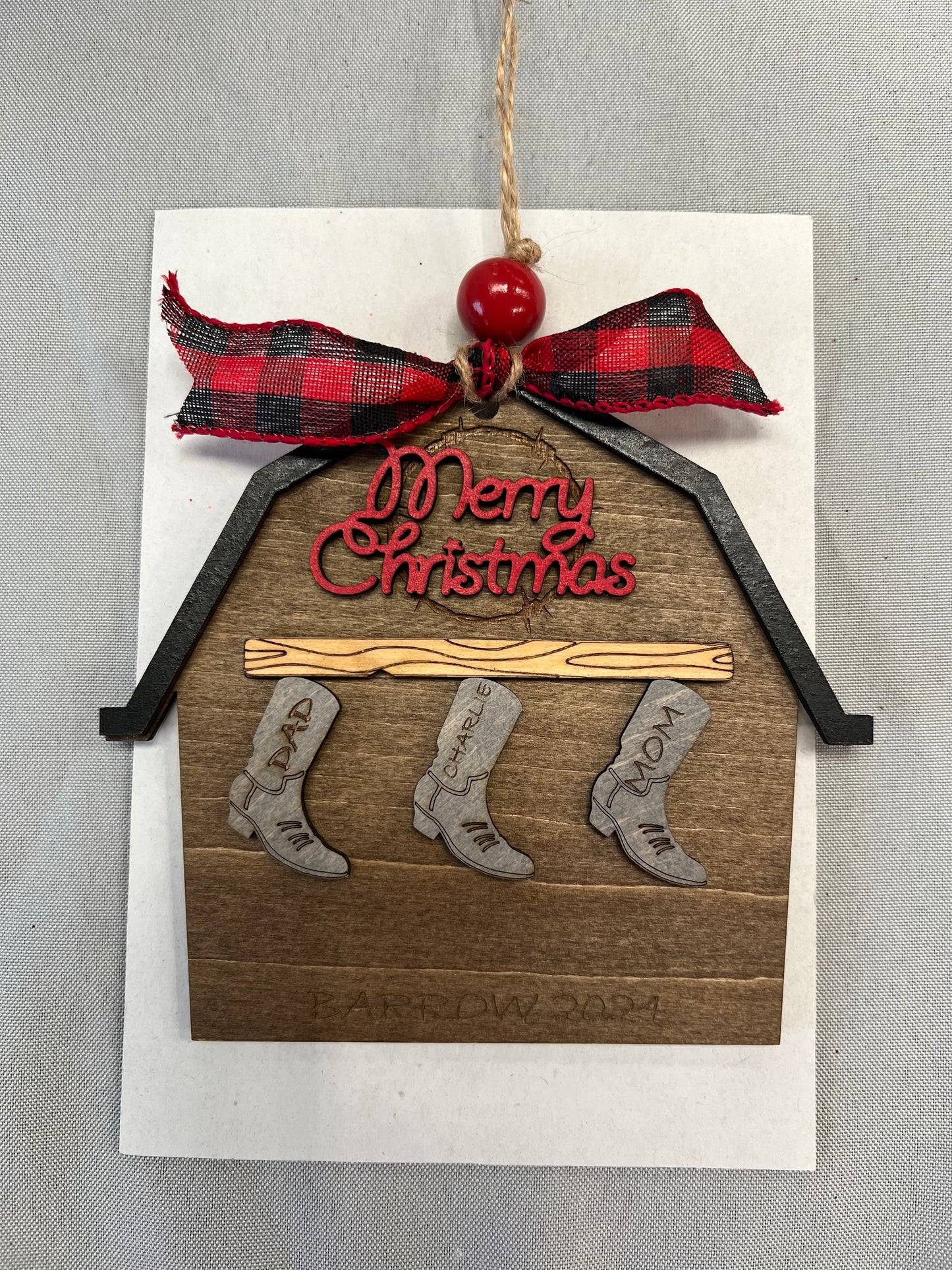 Custom Barn Family Ornament