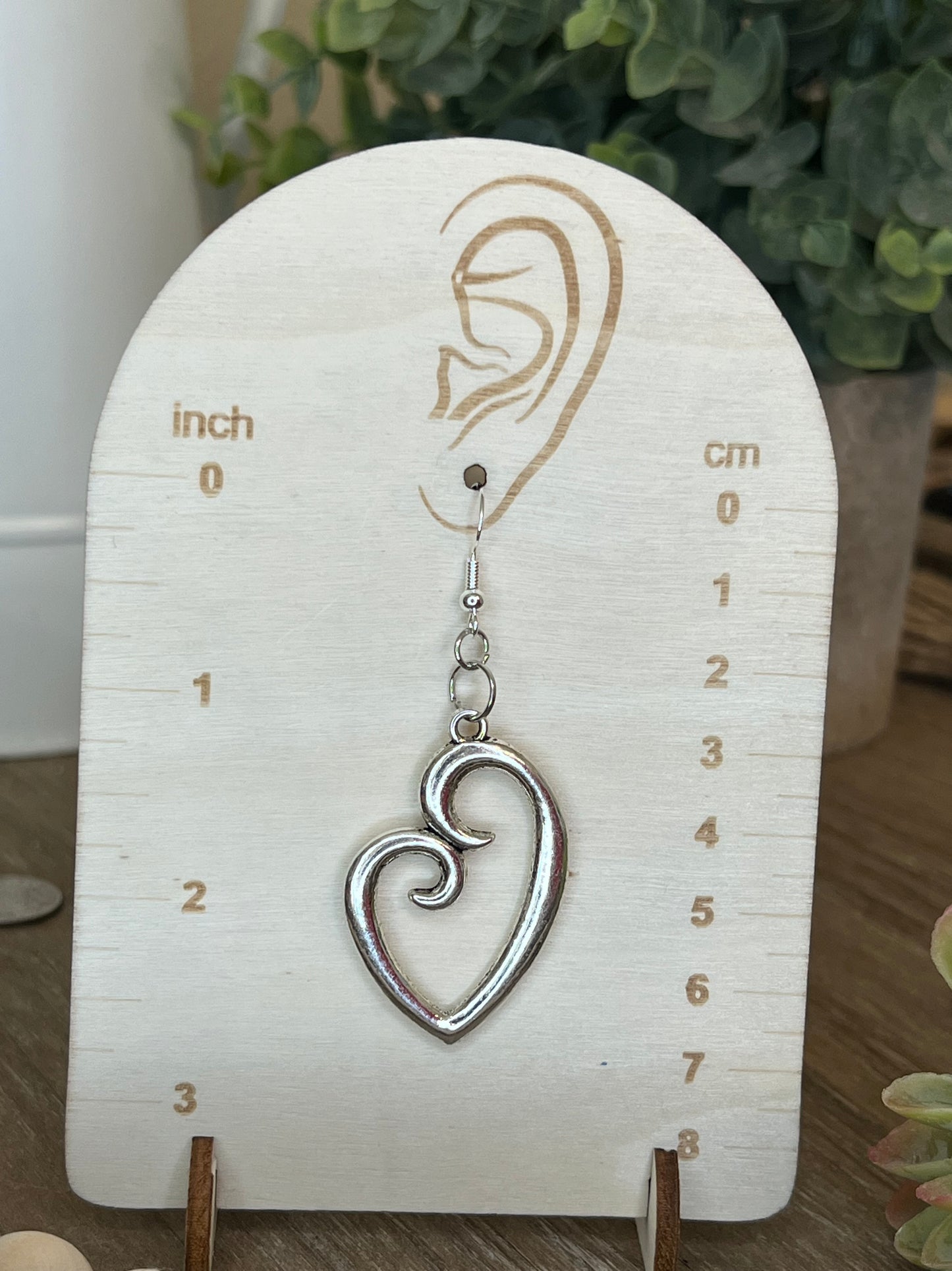 Large Heart Hook Earrings