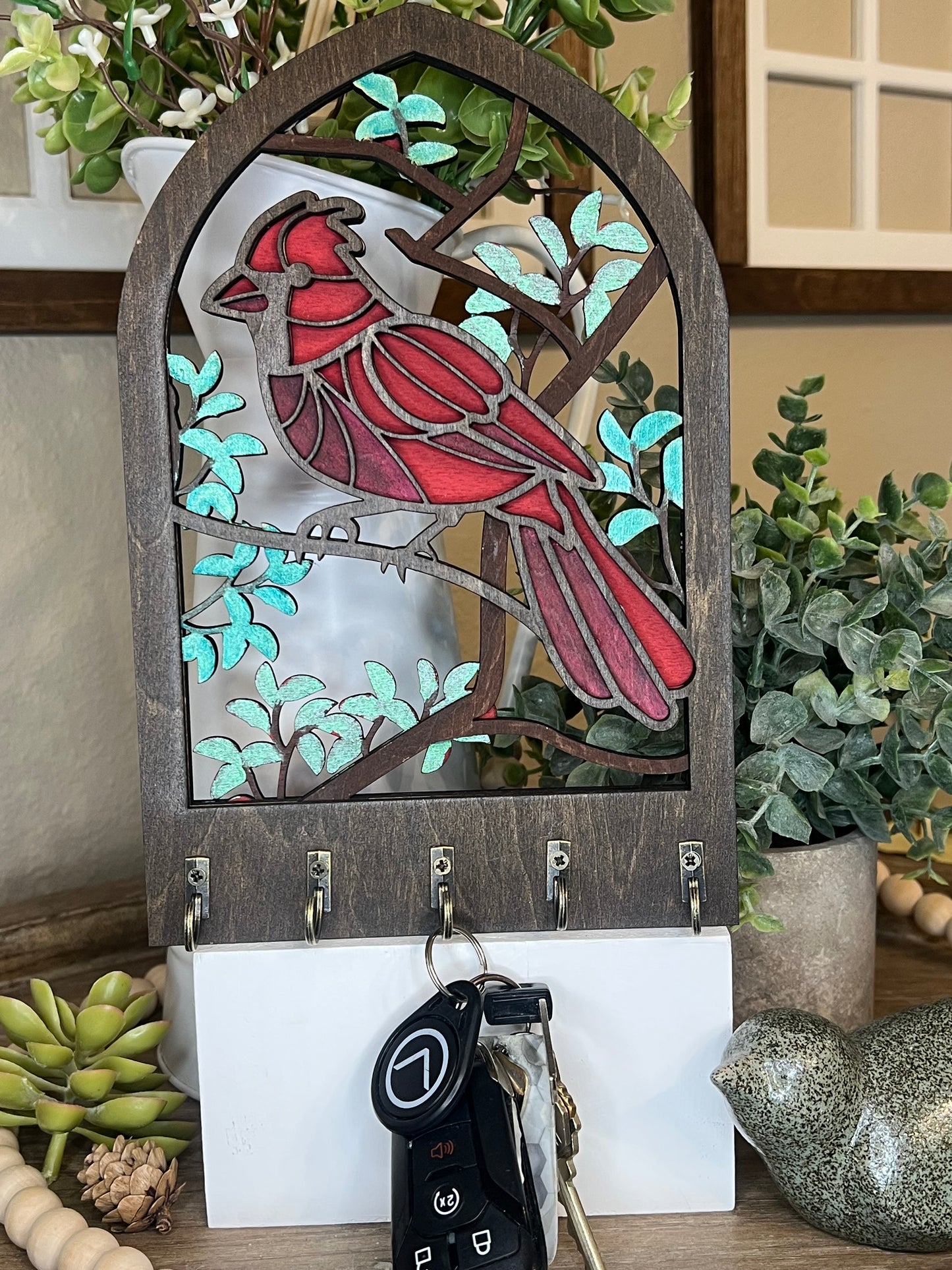 Arched Redbird Key Hanger