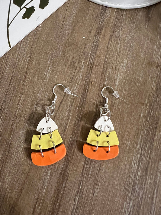 Candy Corn Multi-layered Dangle Earrings