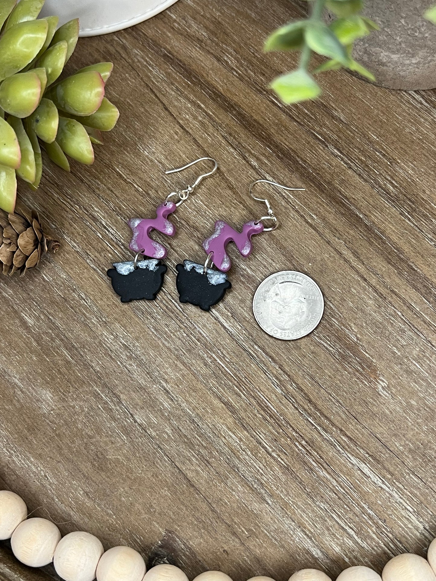 Purple Witches Brew Dangle Earrings