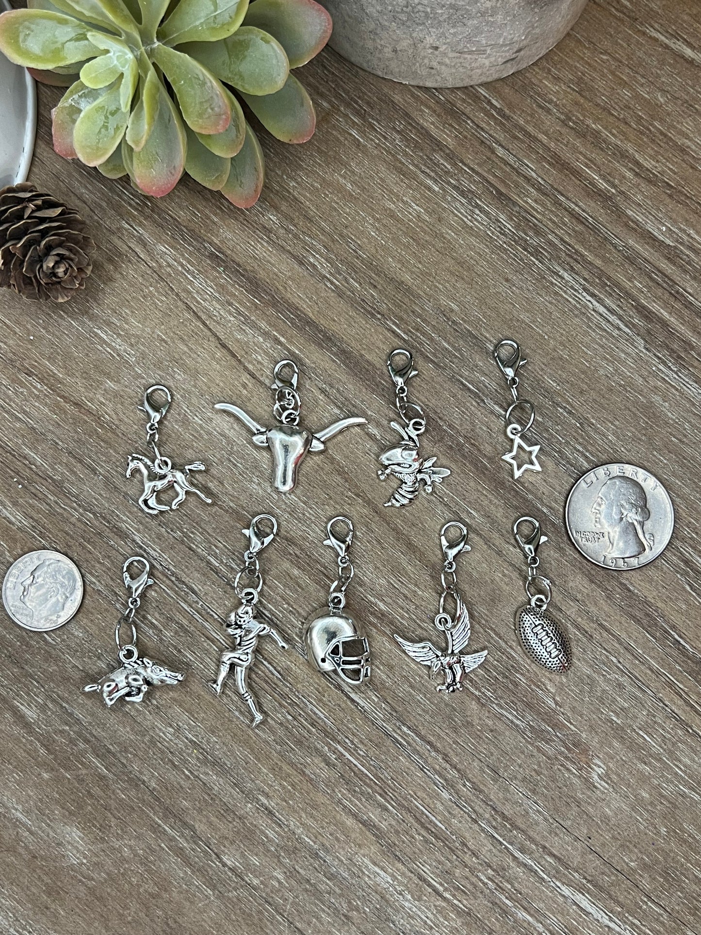 Silver Game-day Charms