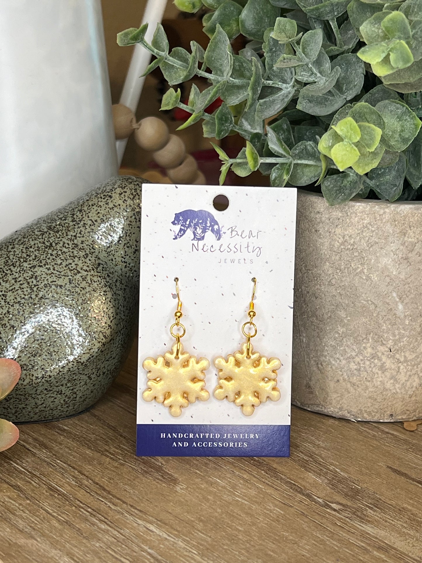 Gold Snowflake Earrings