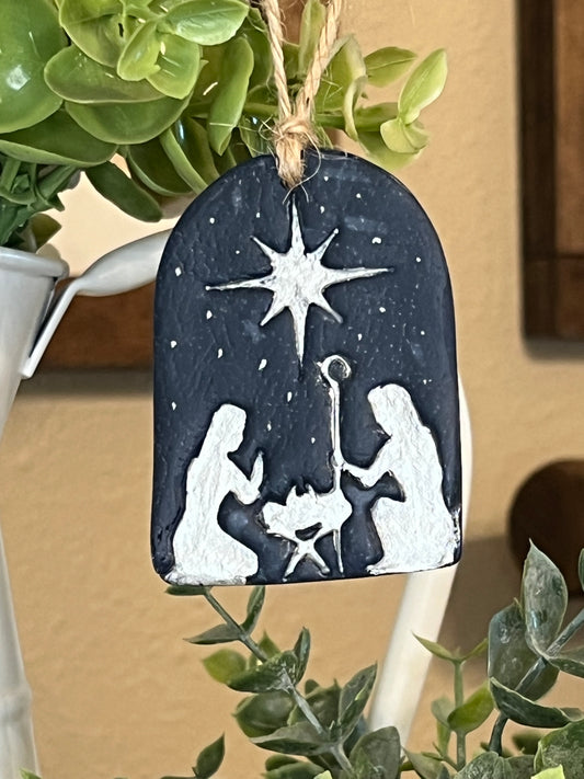 Night Nativity Ornament