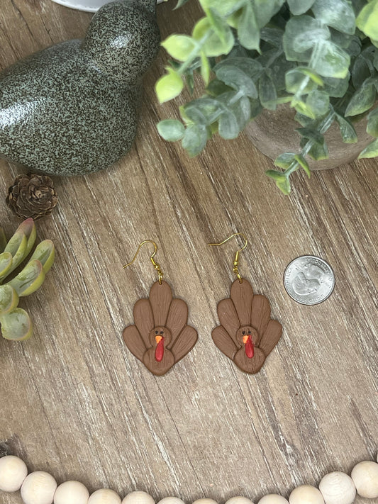 Large Turkey Earrings