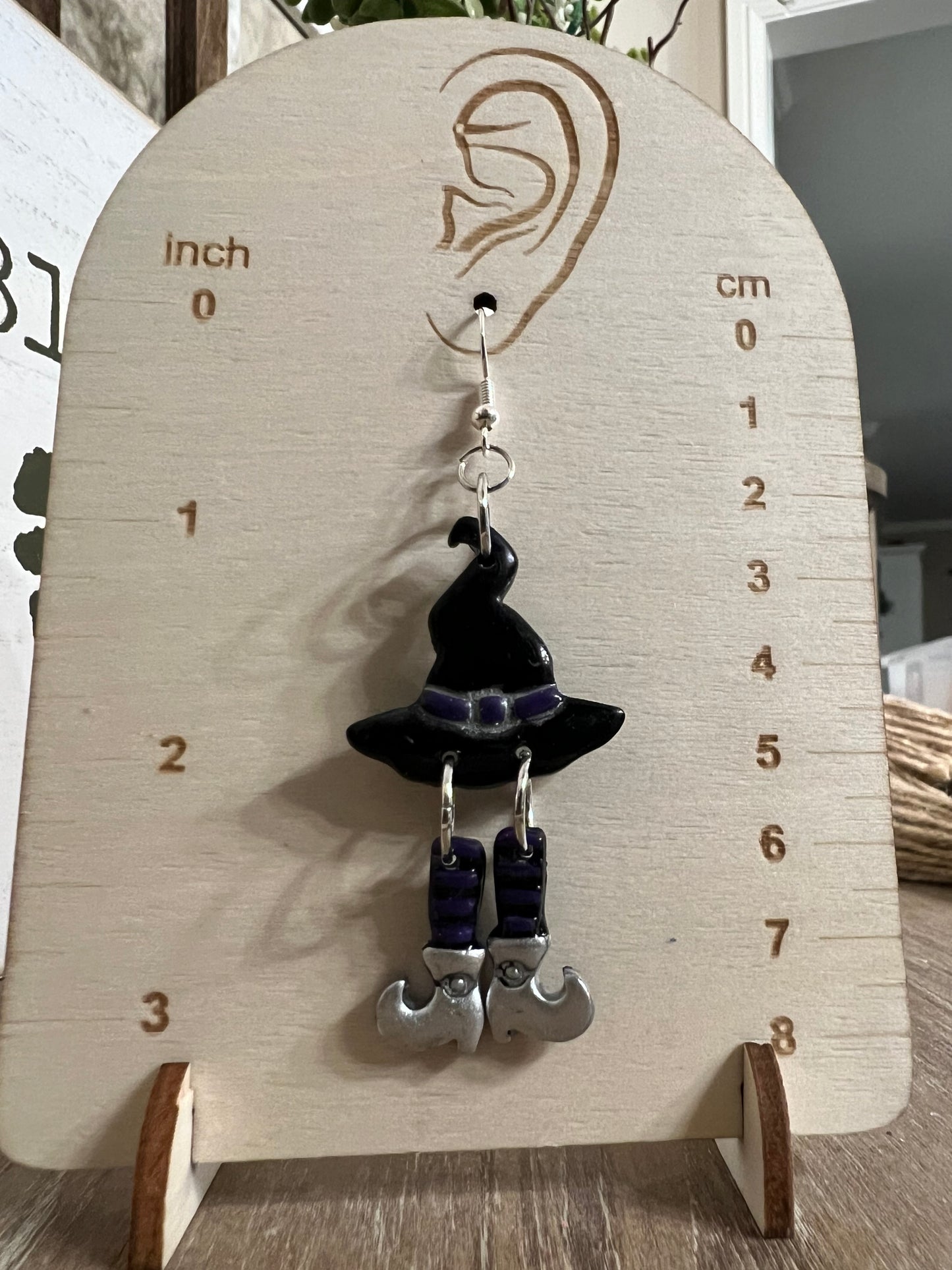 Purple Witch Dangle Earrings