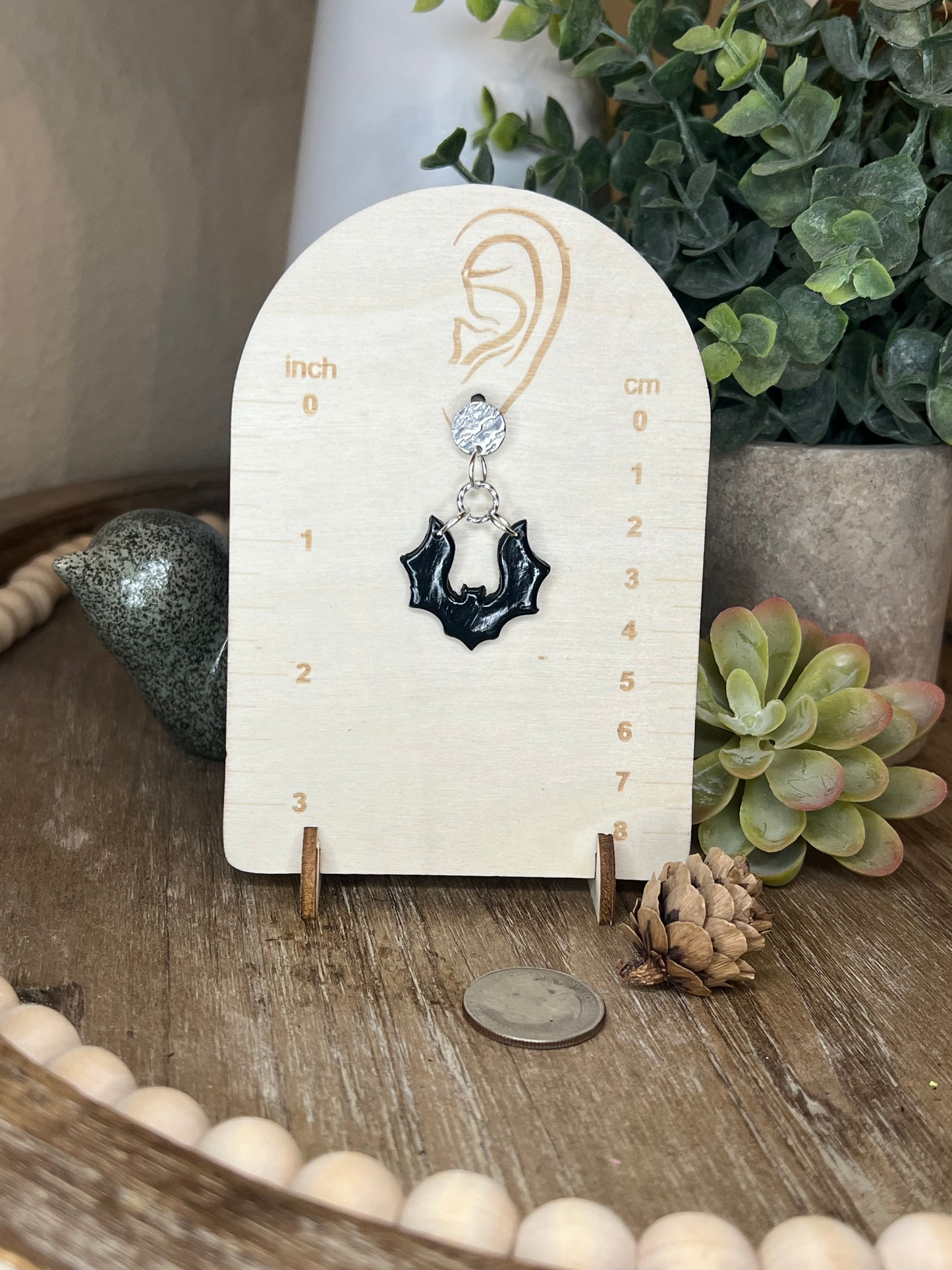 Black Bat Dangle Earrings