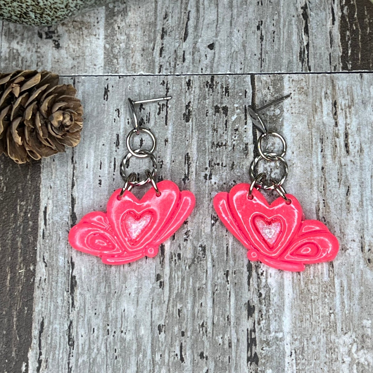 Pink Butterfly Earrings