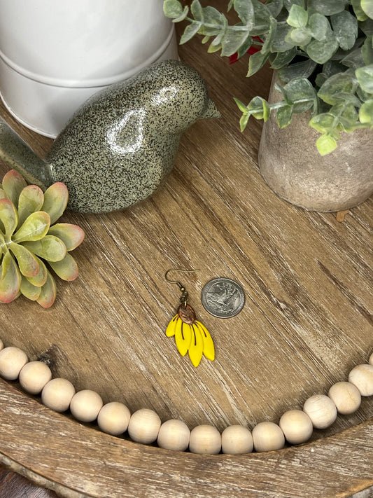 Dark Yellow Sunflower Earrings