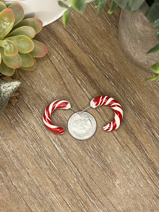 Candy Cane Hoop Earrings