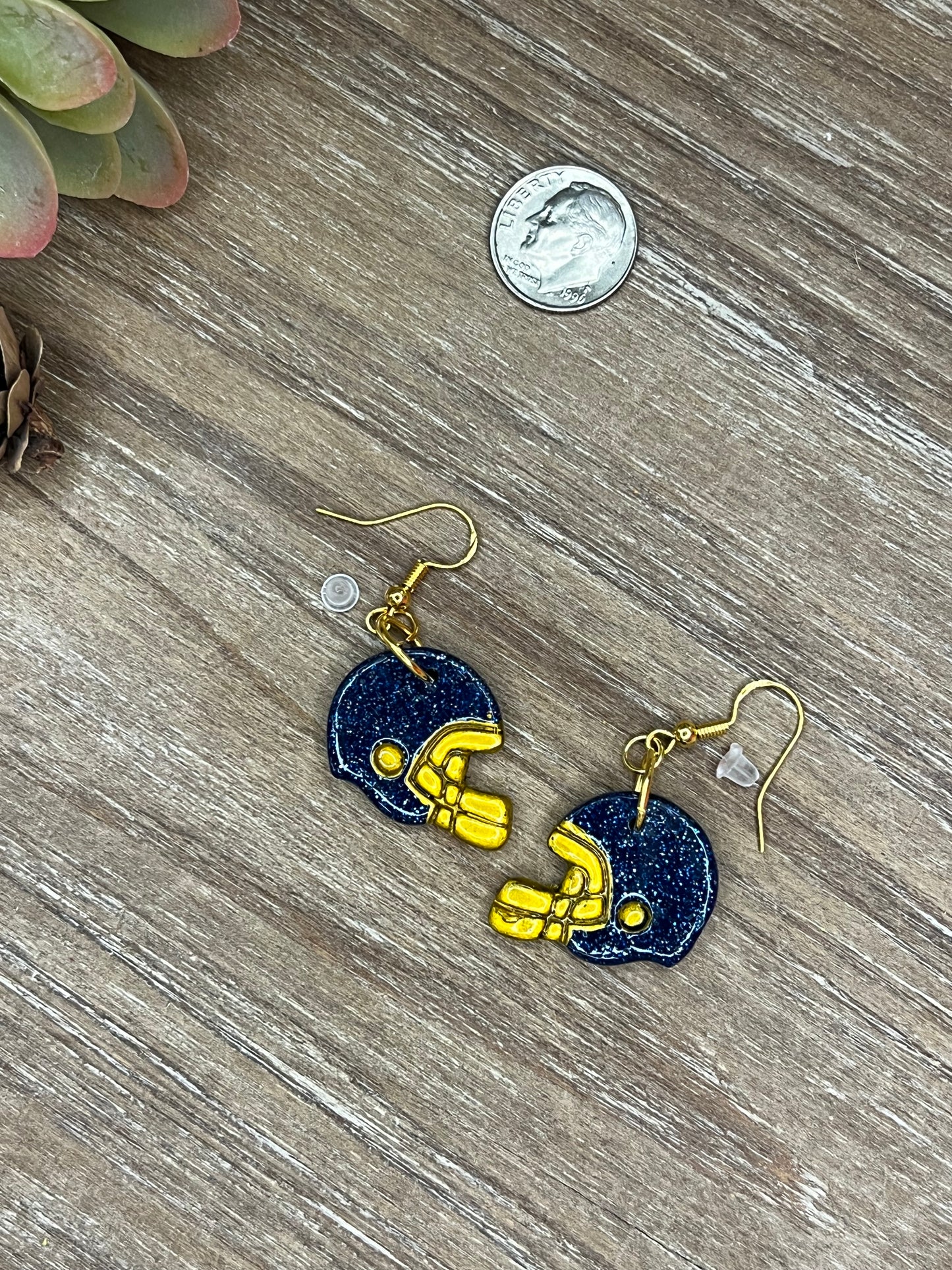 Gold or Silver Embellished Helmet Hook Earrings