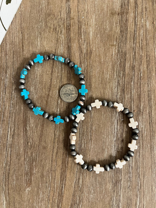 Turquoise Cross Bracelet