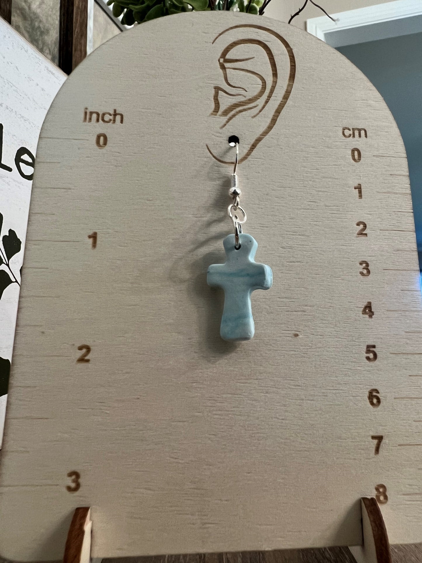 Blue Cross Earrings