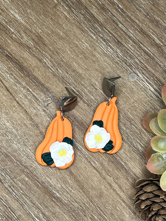 Flower Pumpkin Dangle Earrings