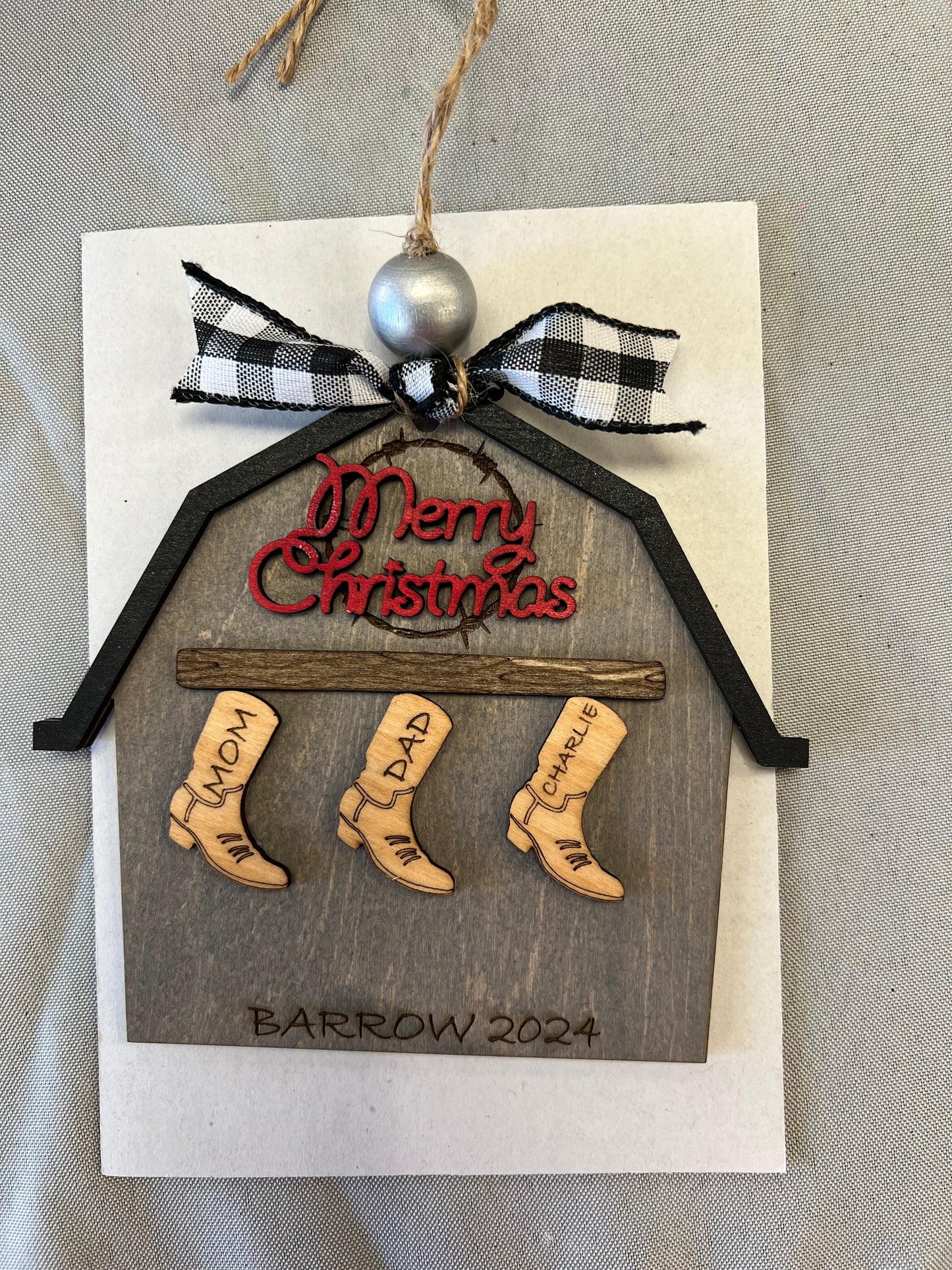 Custom Barn Family Ornament