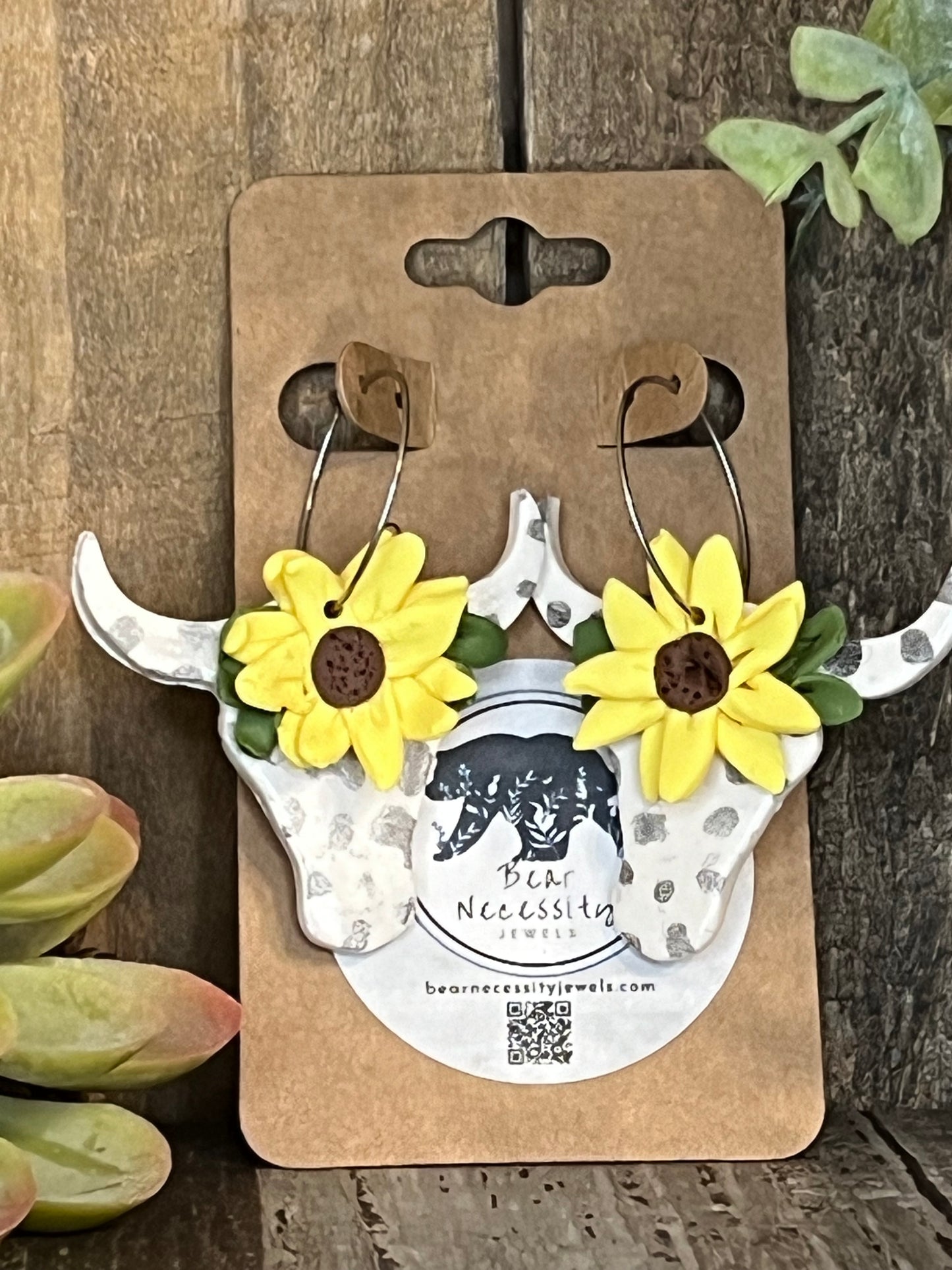 Sunflower Steer Earrings