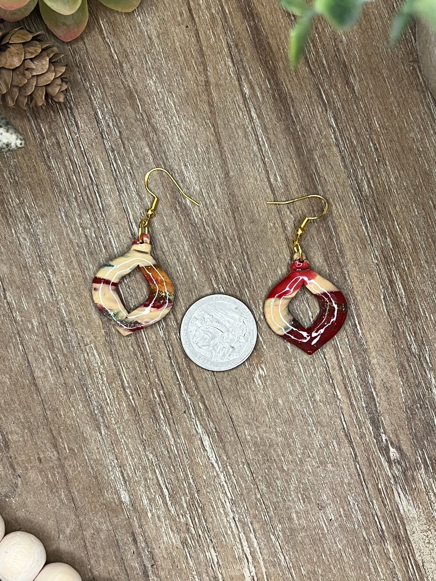 Vintage Inspired Christmas Ornament Dangle Earrings