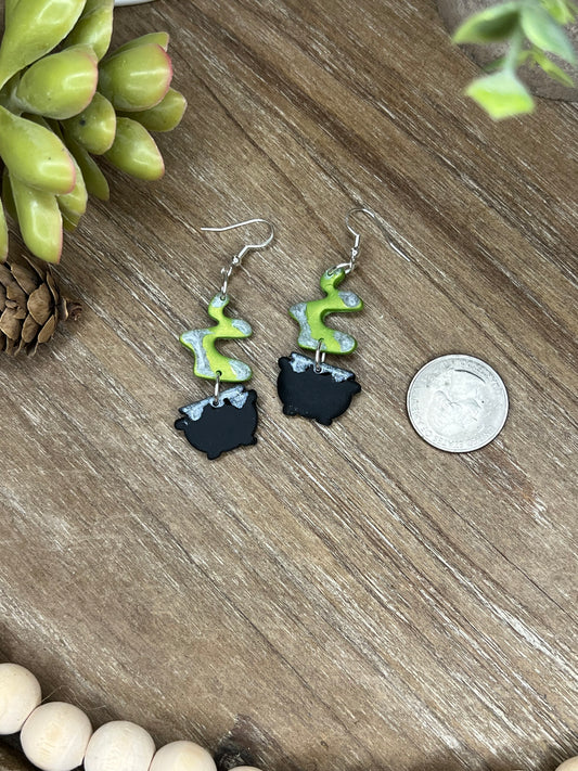 Green Witches Brew Dangle Earrings